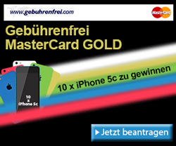 Frühjahrs-Verlosung: Mit Gebührenfrei MasterCard GOLD iPhone 5c gewinnen