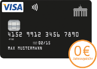 Schwarze Kreditkarte von VISA