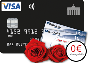 Valentinstag-Aktion! - Deutschland Kreditkarte bestellen und 20 Euro BestChoice Einkaufsgutscheine erhalten
