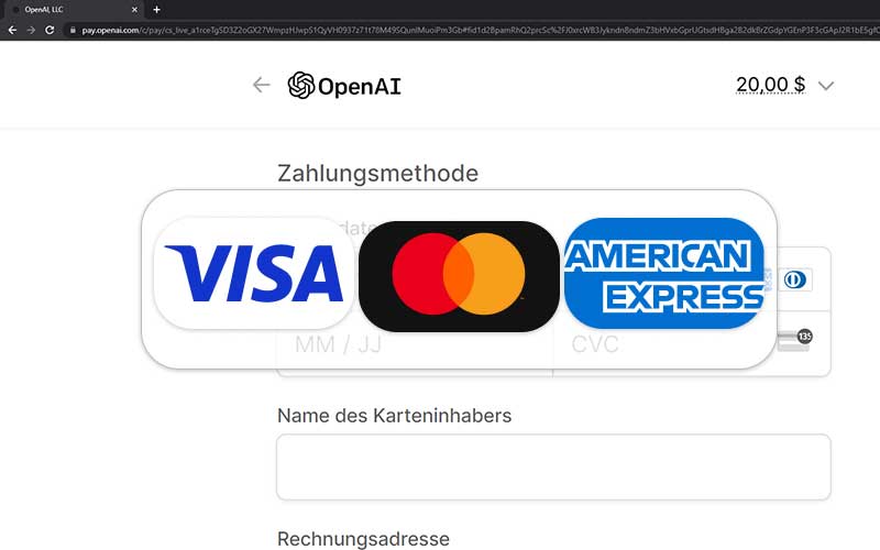 Wie Sie KI-Tools wie ChatGPT per Kreditkarte bezahlen